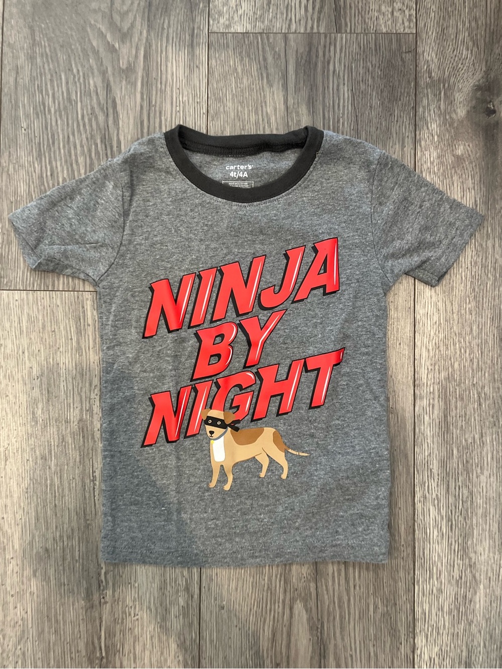 Carter's Toddler Boy Ninja By Night Dog Graphic Short Sleeve Pajama Shirt 4T